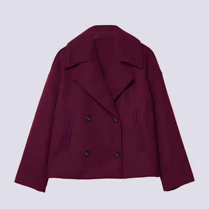 Stylish Women's Short Wool Jacket Lapel