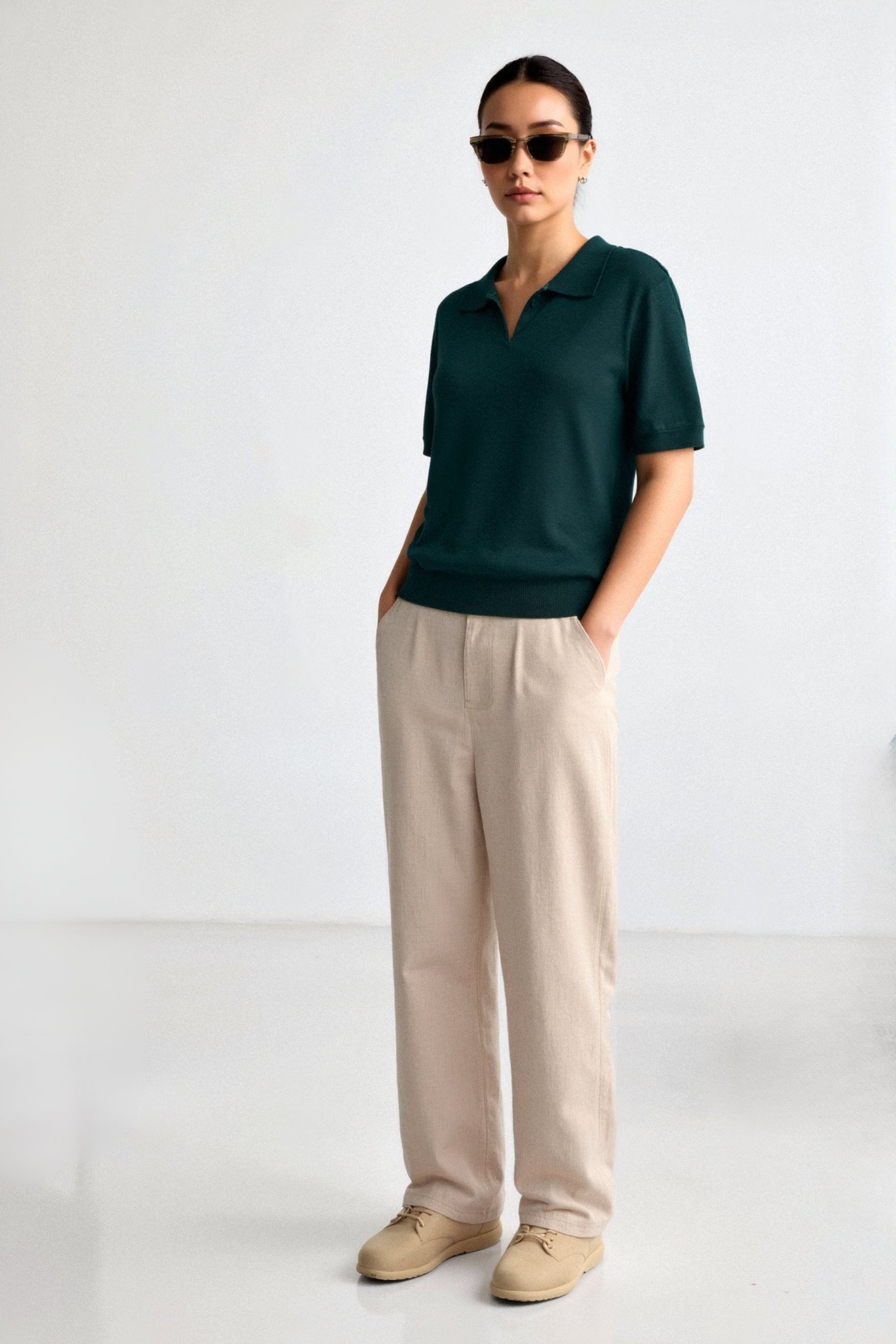 Damen Polo Shirt Bequem Kurzärmlig Sommer - IdealeKleiden