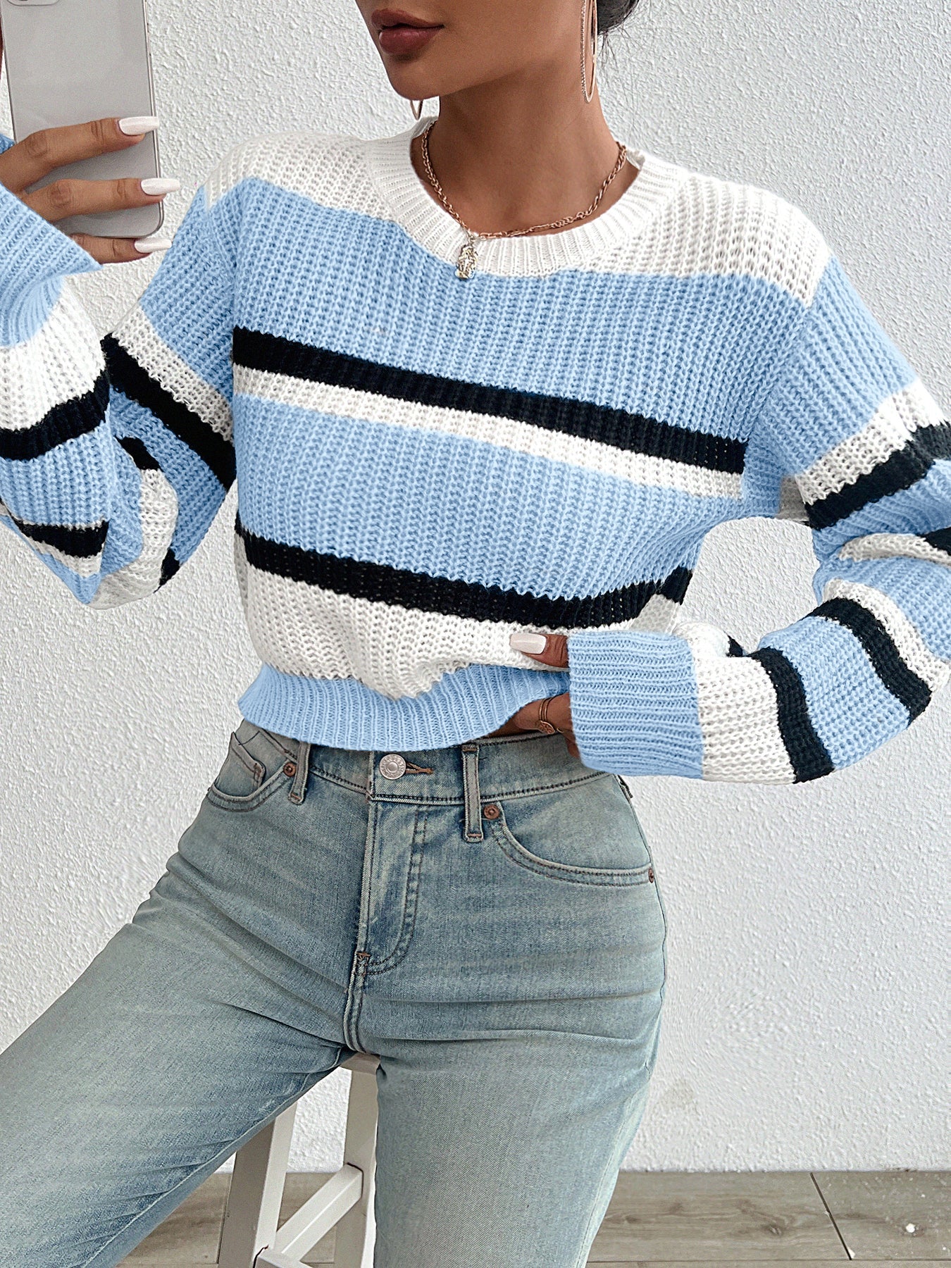 Soft Knit Round Neck Sweater for Women