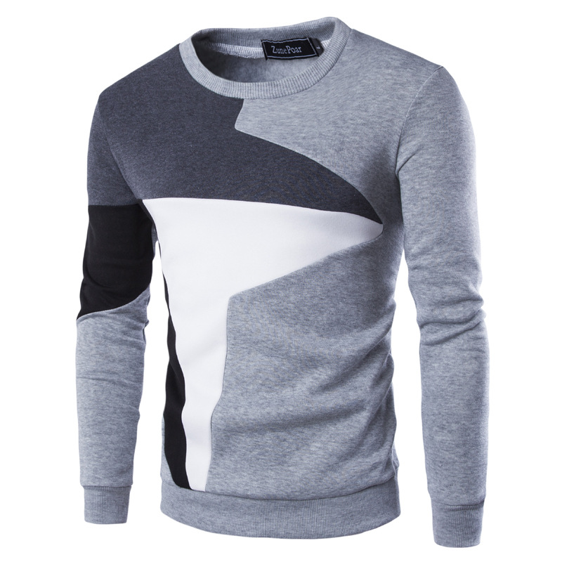 Men's Color Block Round Neck Modern Sweater