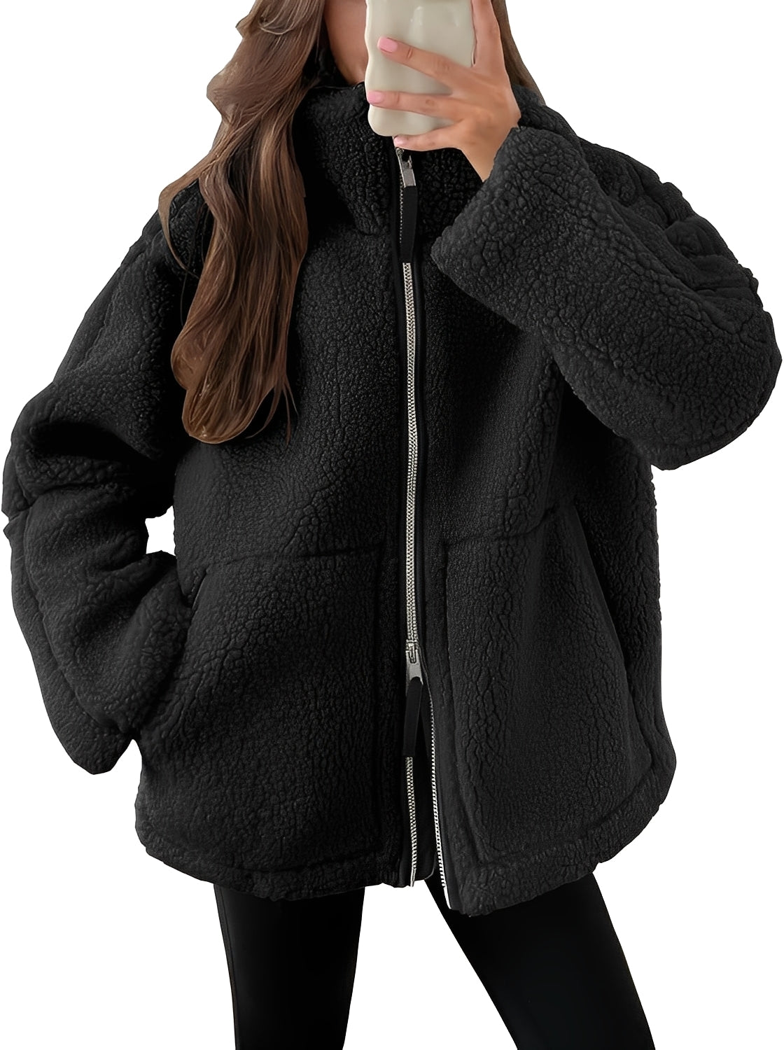 Stylish Women's Wool Jacket Zipper