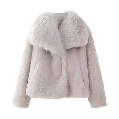 Elegant Women's Faux Fur Luxury Design Coat