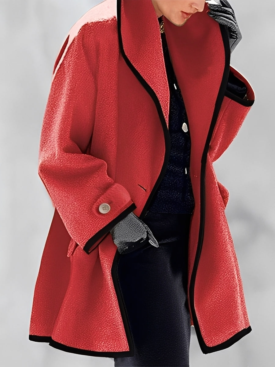 Women's Scarf Wool Coat With Hood Warm