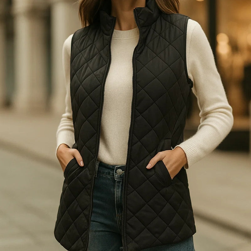 Fashionable quilted vest for women