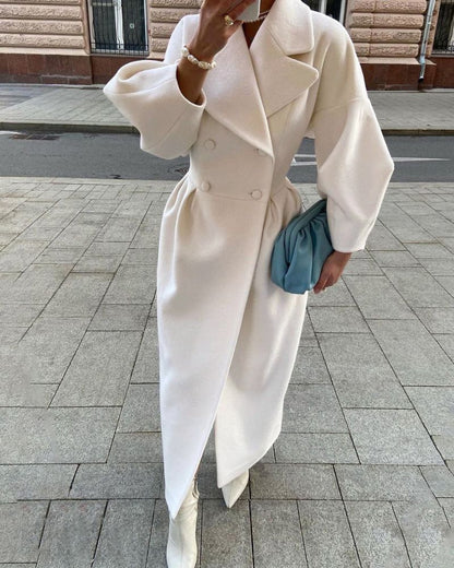 Long Women's Coat Woolly Warm