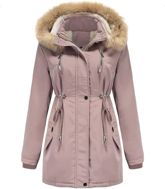 Long Winter Coat with Hood Faux Fur Fleece
