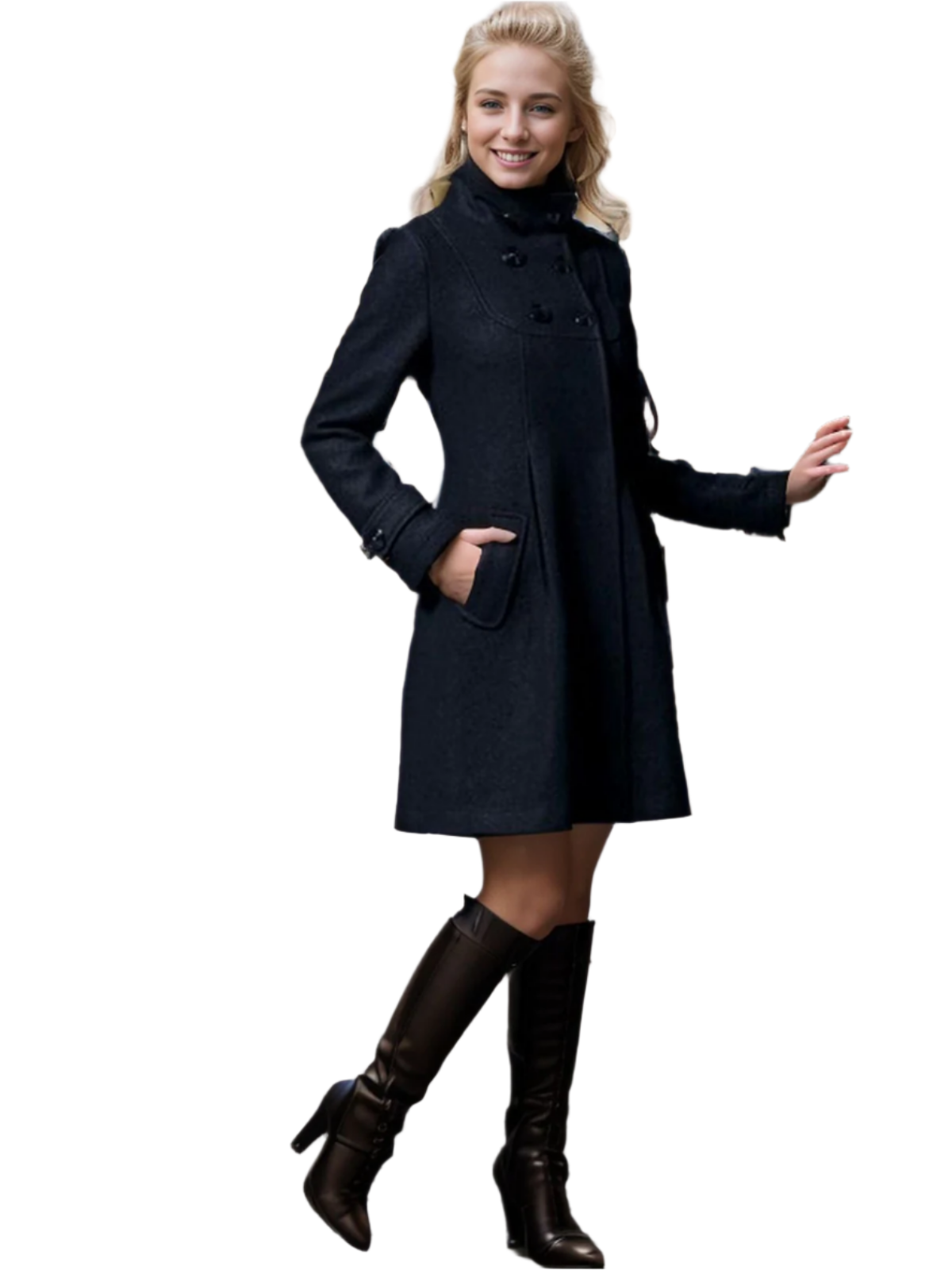 Elegant Women's Slim Fit Collared Coat