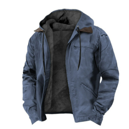 Men's Quilted Jacket Hood Plus Size