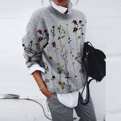 Comfortable Graphic Print Crew-Neck Sweatshirt