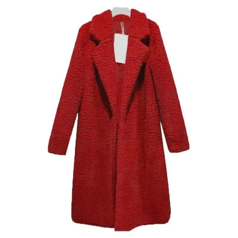 Soft winter coat with a fuzzy look