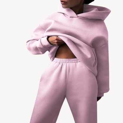 Women's Black Hoodie Tracksuit Sporty
