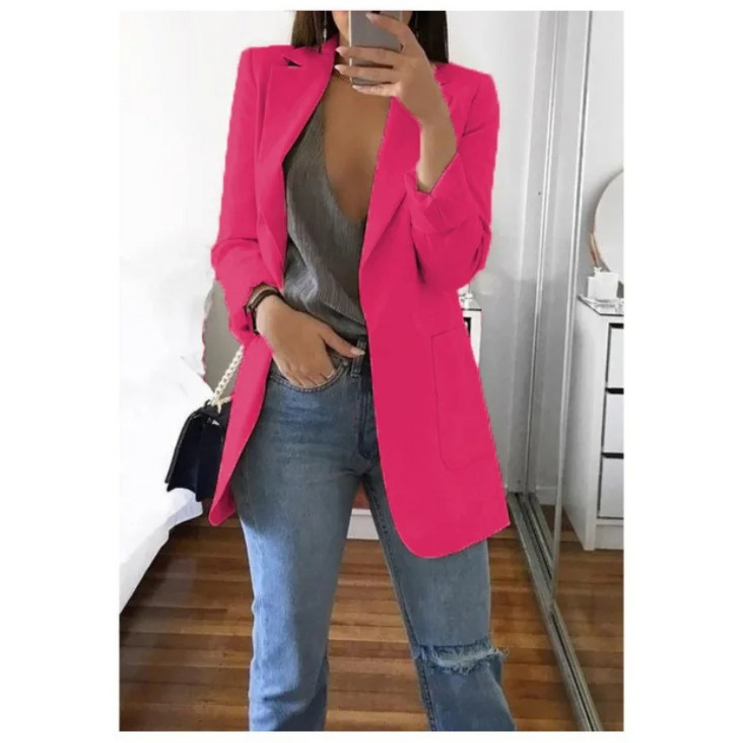Women's Khaki Blazer Autumn Fashion