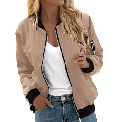 Stylish Women's Bomber Jacket Retro Chic
