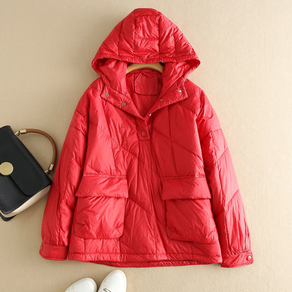 Stylish Women's Down Jacket Hood Colorful