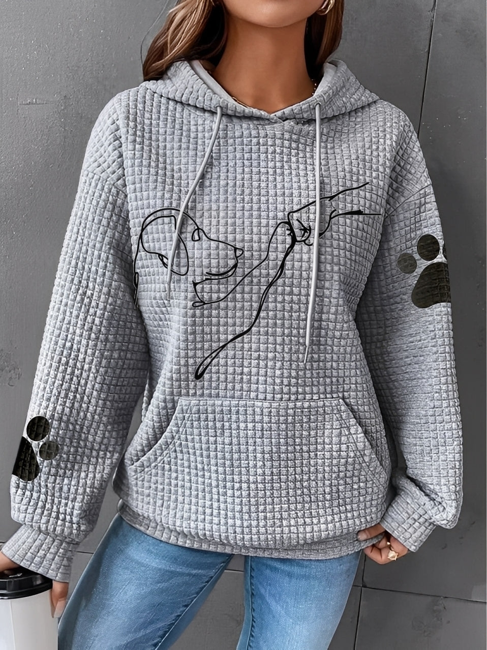 Stylish Women's Jacket | Printed, Soft Sweatshirt Hood