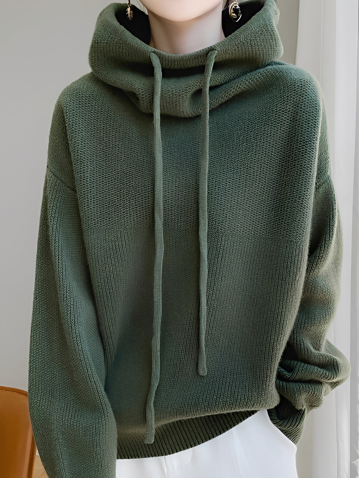 Women's Wool Hoodie Soft and Warm