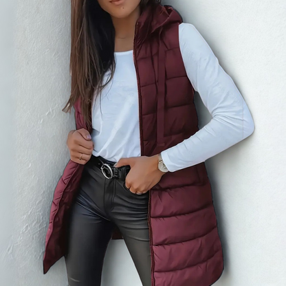 Lange Daunenweste Warm & Stylish