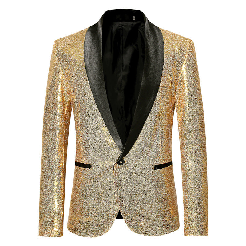 Elegant Sequin Blazer Men's Evening Wear