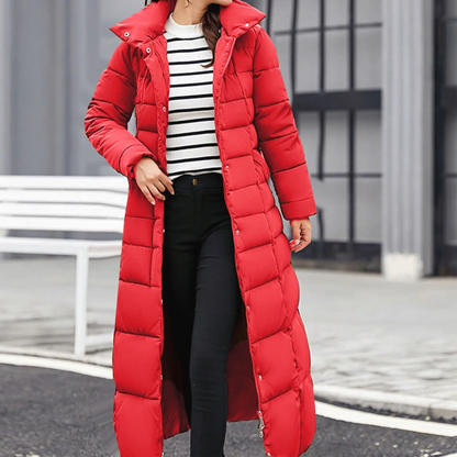 Stylish Women's Puffer Jacket Elegant Button