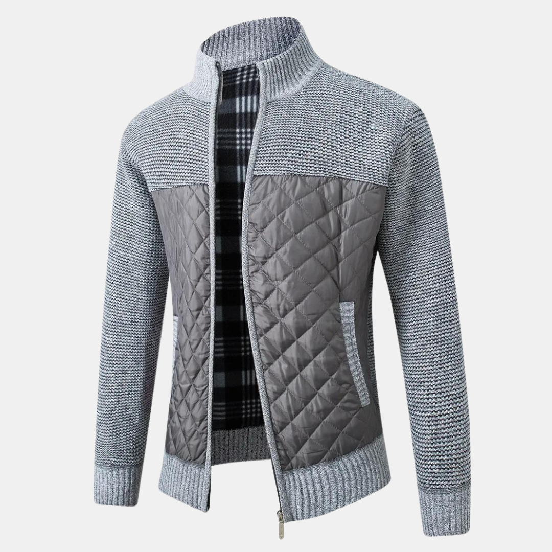 Men's Cardigan Stand-up Collar Elegance