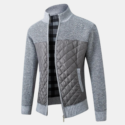 Men's Cardigan Stand-up Collar Elegance