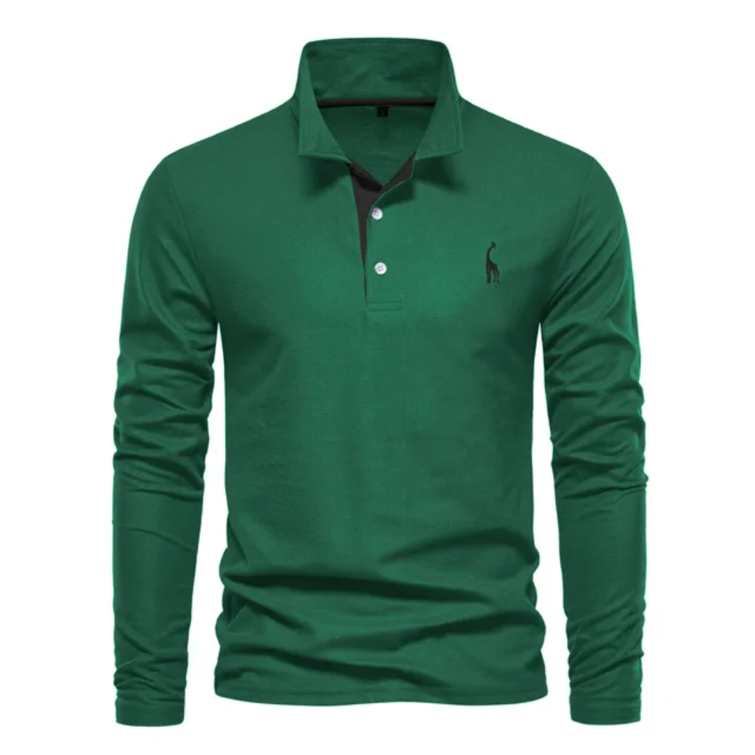Men's Long-Sleeved Polo Shirt Classic Elegant