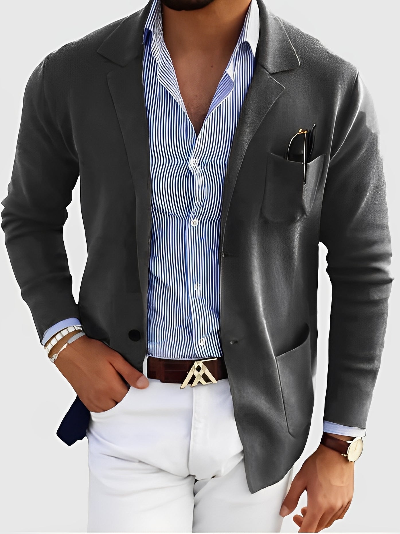 Custom-tailored Men's Blazer Elegant with Pockets