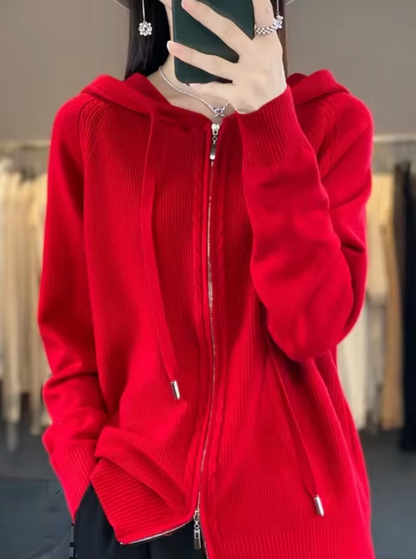 Snug Knit Cardigan with Hood