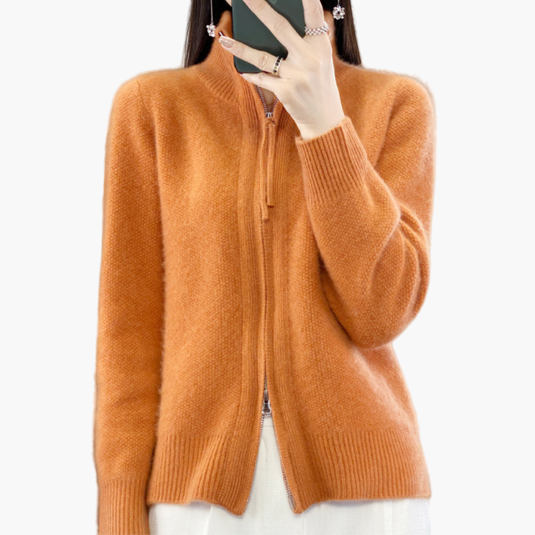 Moderne Strickjacke Reißverschluss Elegant