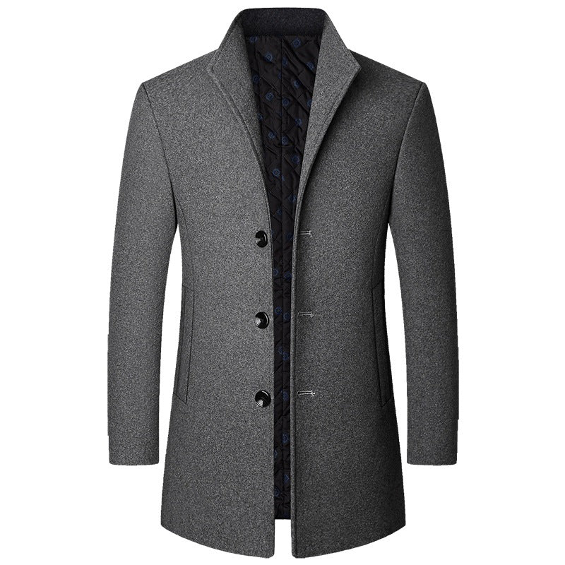 Stylish Men's Long Elegant Wool Coat