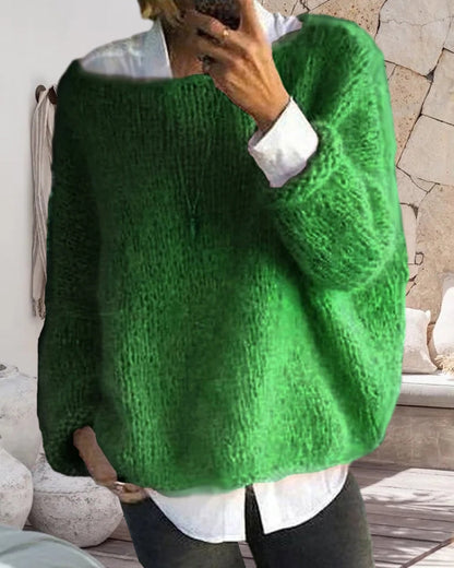 Stylish Sweater Colored Collar
