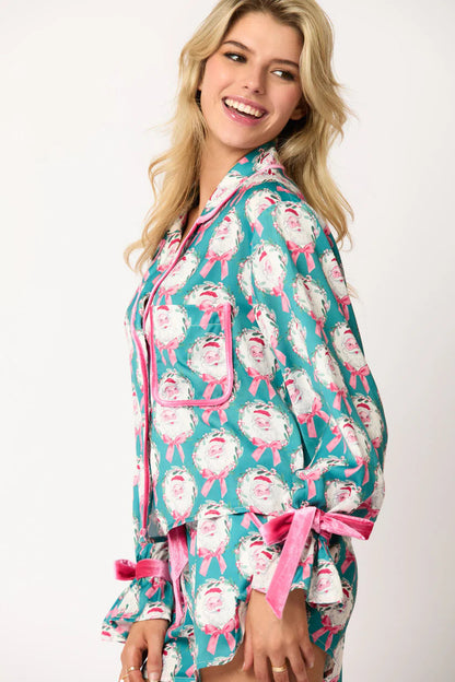 Christmas Short-Sleeved Pajama Set Festive