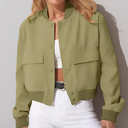 Women's Leather Jacket Relaxed Fit Large Pockets