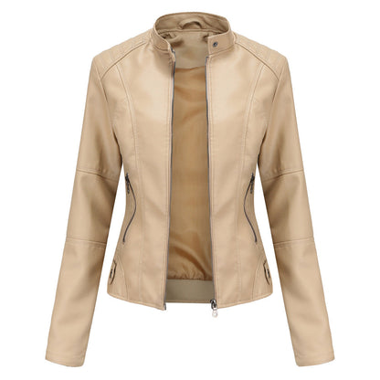 Women's Fashionable Slim Fit Leather Jacket