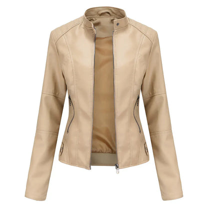 Women's Slim Fit Elegant Leather Jacket