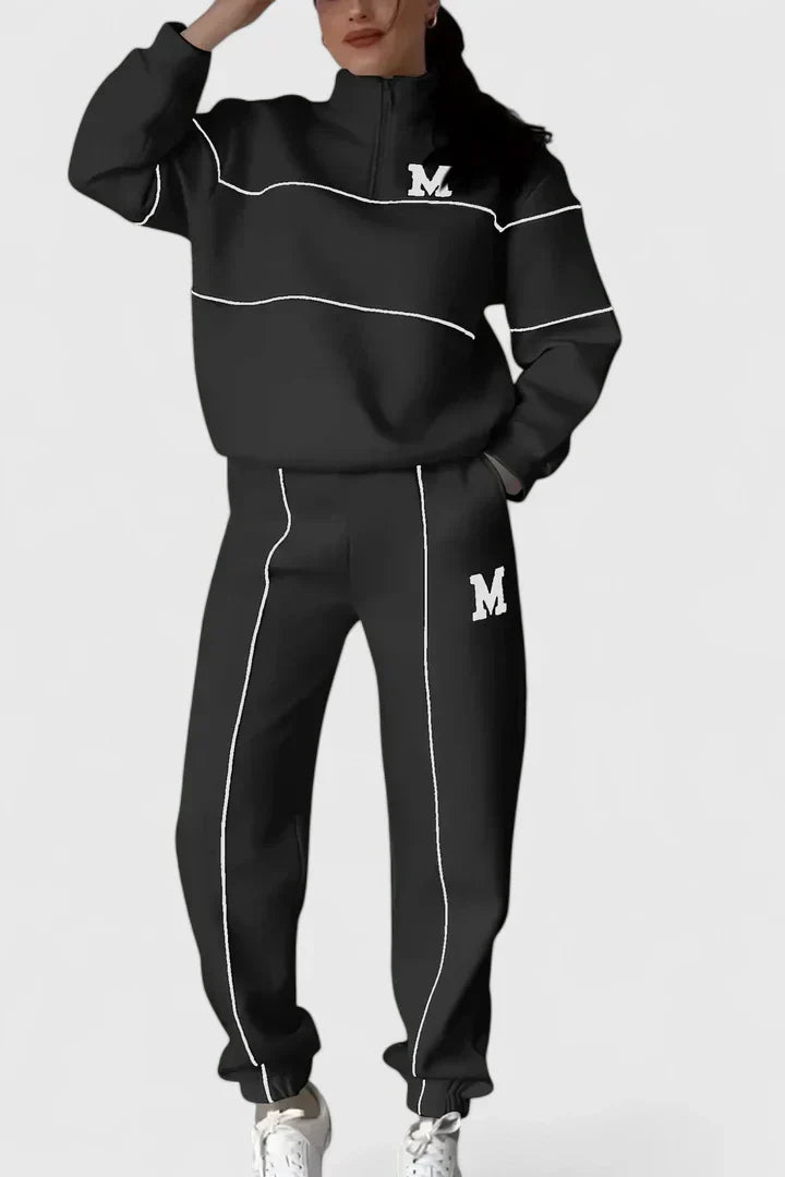 Women's Modern Sport Suit with Contrast Stripes