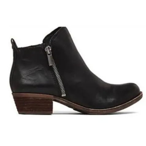 Comfortable Ankle Boots Low Heel Suede Look