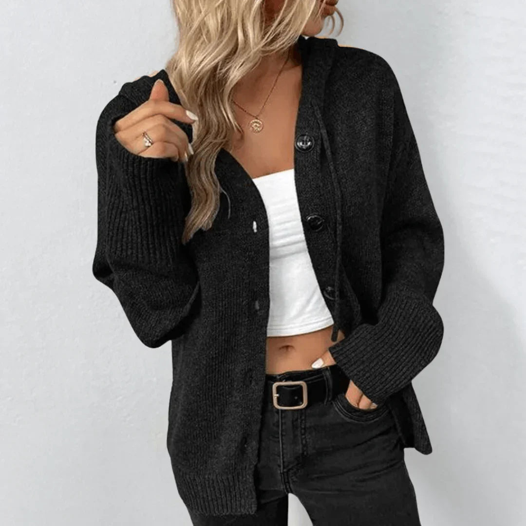 Women's Soft Knitted Cardigan with Buttons