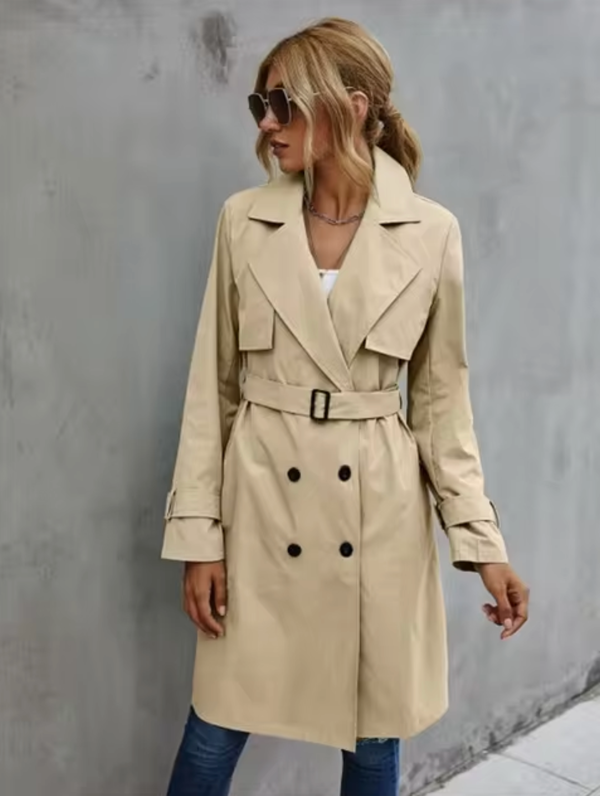 Elegant Long Trench Coat for Women
