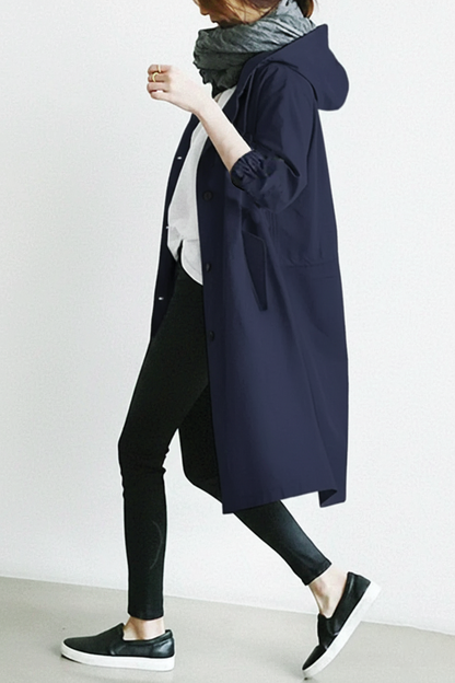 Stylish hooded trench coat