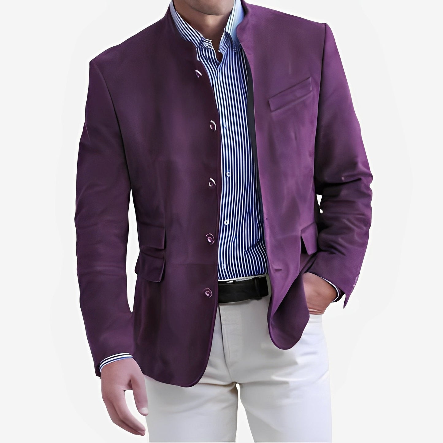 Stylish Men's Jacket Button-Down Modern