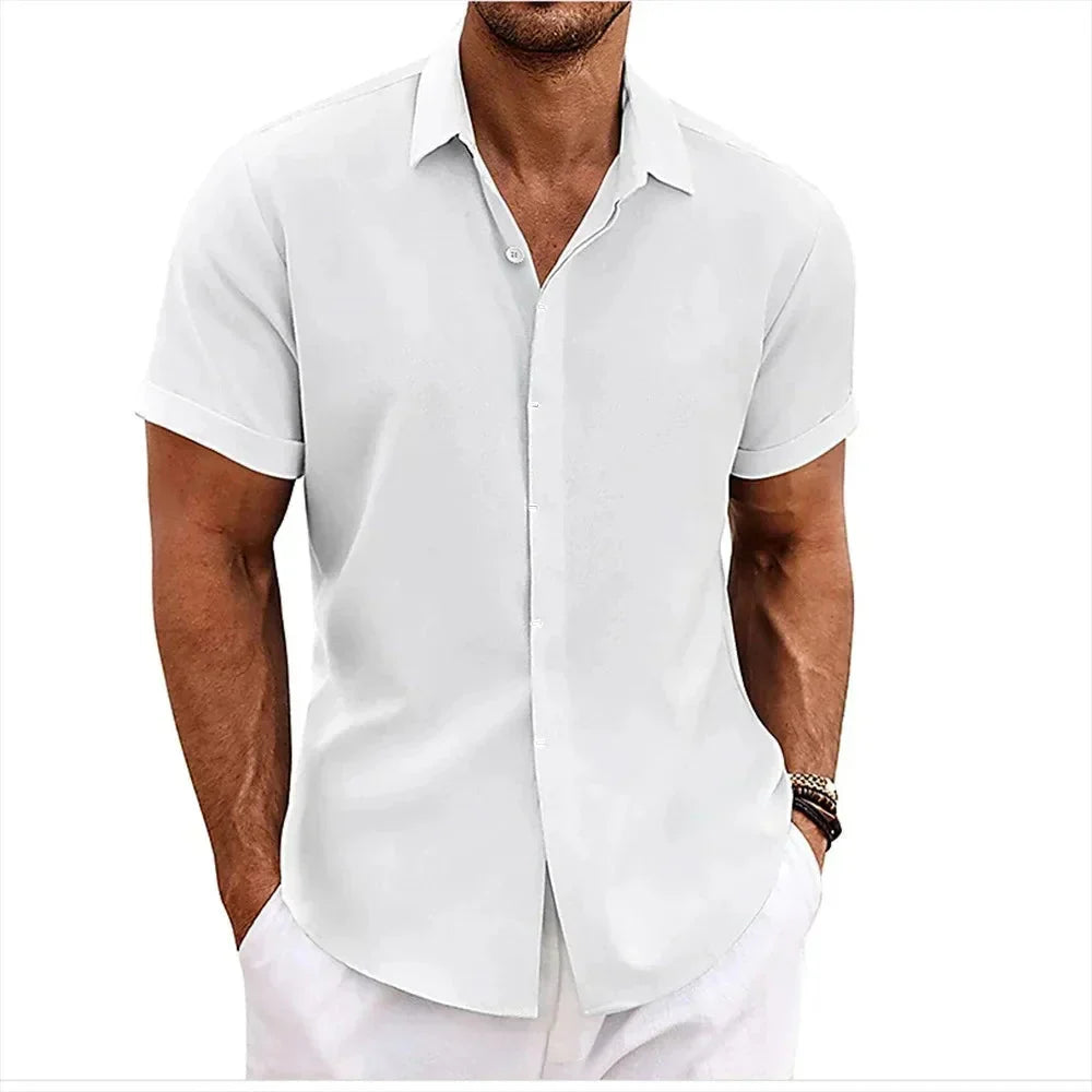Men's Cotton Linen Modern Slim Fit Shirt
