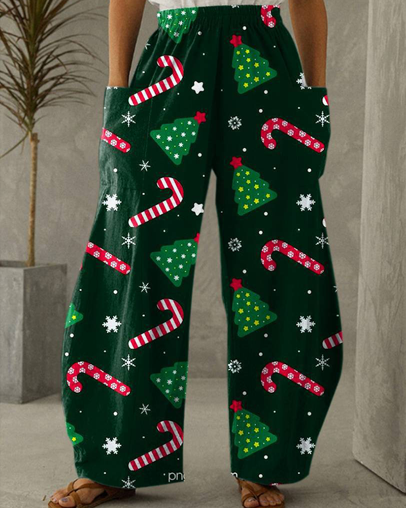 Christmas Trousers Leisure Trousers With Festive Print