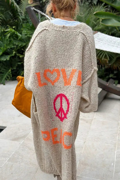Cozy Cardigan Love Peace