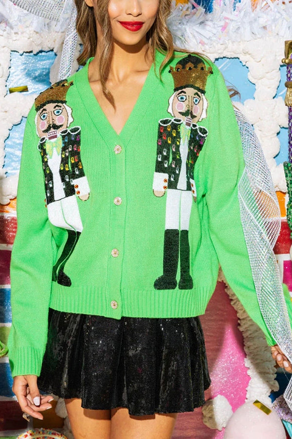 Christmas Cardigan Sequins Festive Elegant