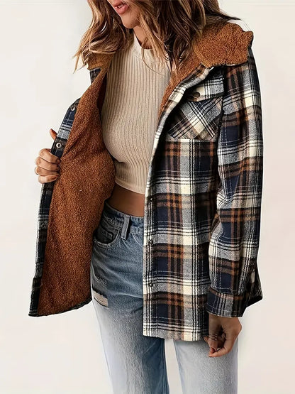 Fashionable plaid jacket zipper