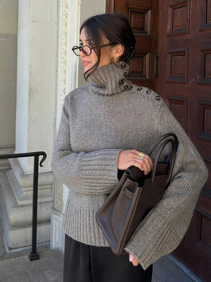 Bequemer Pullover Stehkragen Relaxed Fit