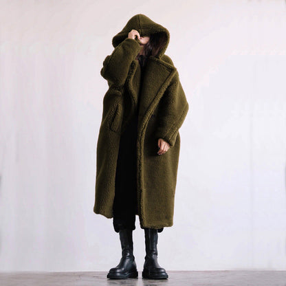 Women's Quilted Long Winter Dress with Buttons