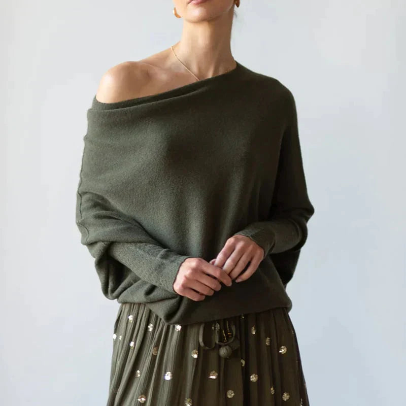 Stylish Asymmetric Lace-Up Sweater