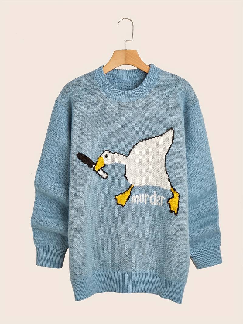 Funny Duck Sweater Men Cartoon Design
